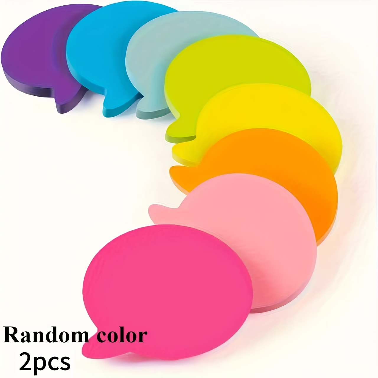1/2pcs Random Color Self-adhesive Water Drop Sticky Notes, Cute Bubble Memo Stickers For Office Fridge Laptop Decor