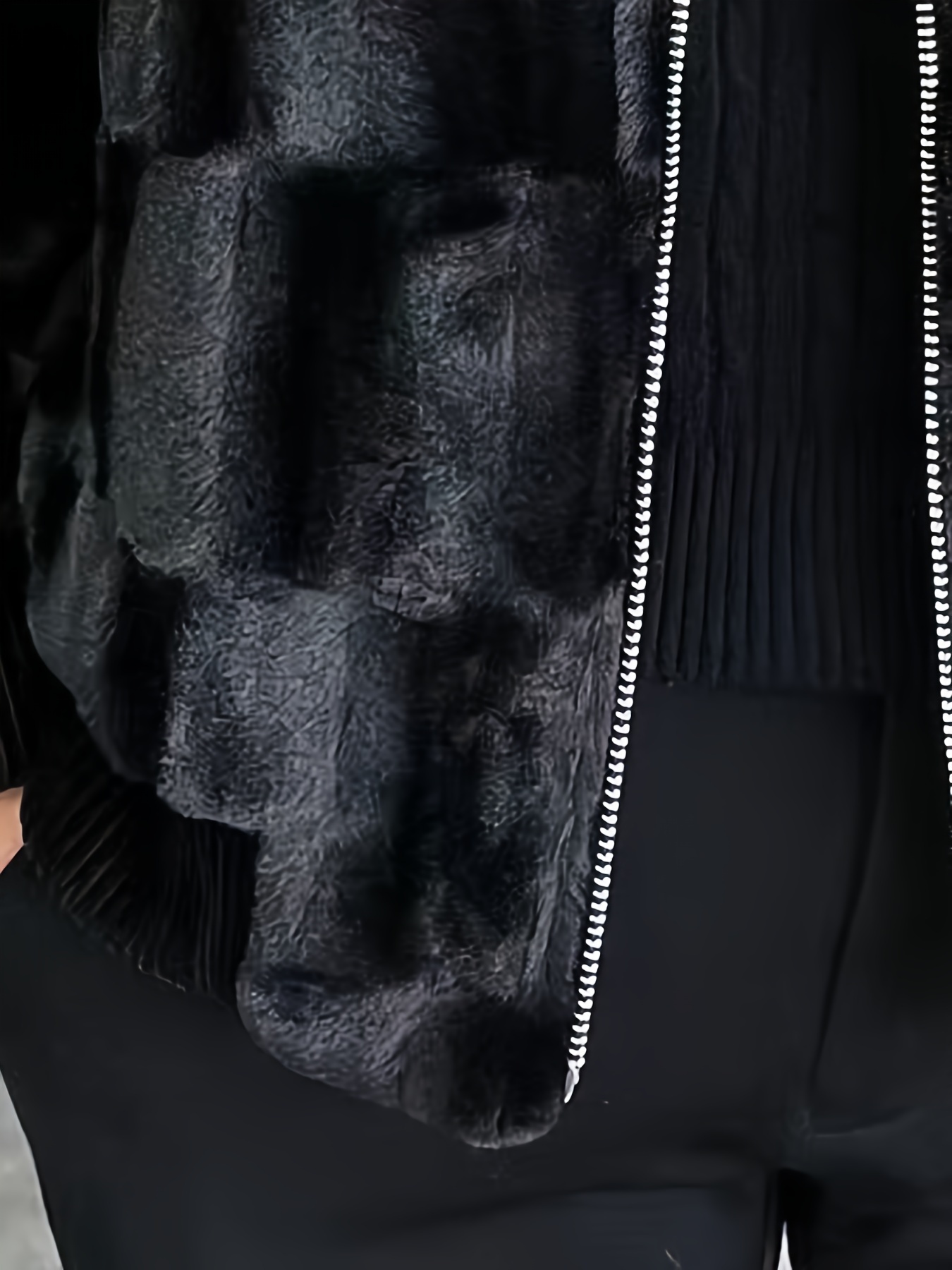 casual fashion zipper sleeve elastic collar faux - Temu South Africa
