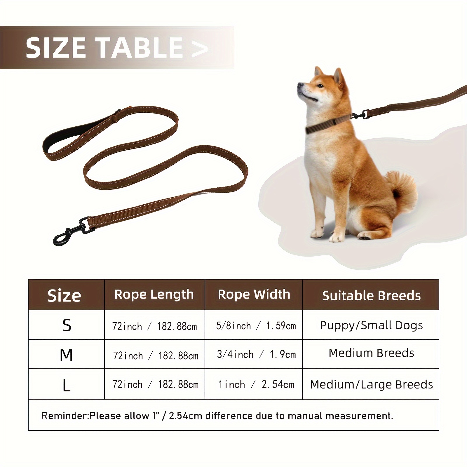 Reflective Dog Leash for Small, Medium, and Large Dogs