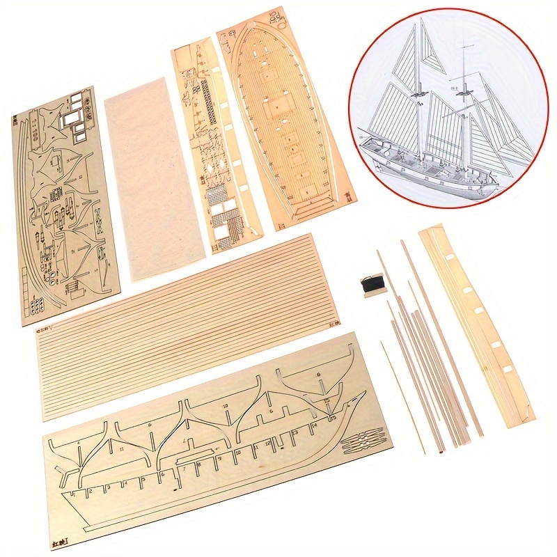 

1pc Wooden Hms Classic Tall Ship Kit, Model Building Craft, Artistic Hobby, Nautical Model Assembly, Collectible Ship Model Construction Set