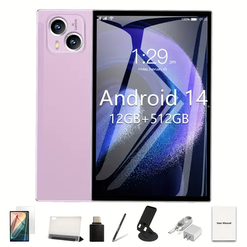 q75 10 1 tablet pc 12gb 512gb rom card port hd screen android 14 8000mah battery 2 4gz and 5gz wifi mtk processor business tablet pc lens shock proof case stand otg stylus pen ideal holiday gift