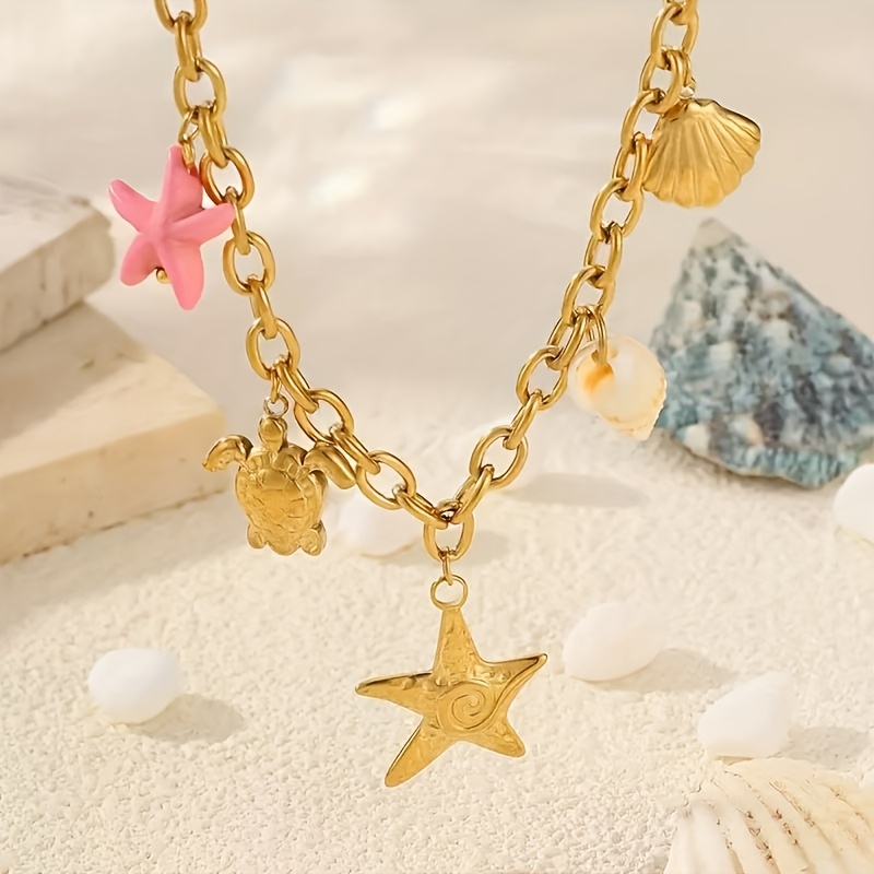 Women's Ocean Style Necklace with Starfish Pendant