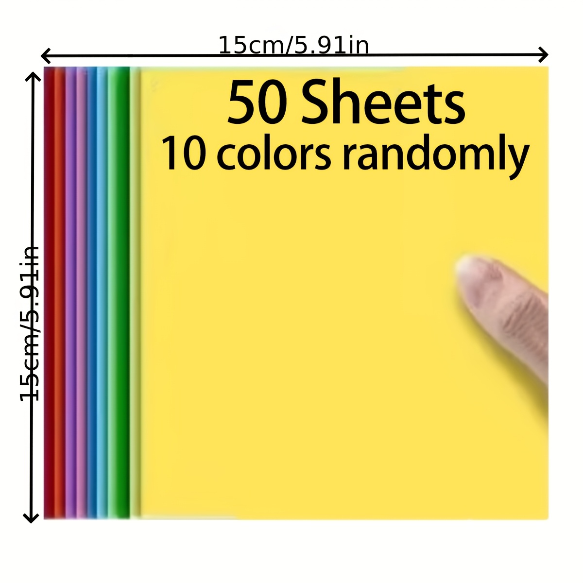 TEMU 50 Or 100 Sheets Of High-quality Square Cardstock - For Crafts, Random Colors, Origami, Scrapbooking, Office, Sewing, Diy Projects - Vibrant