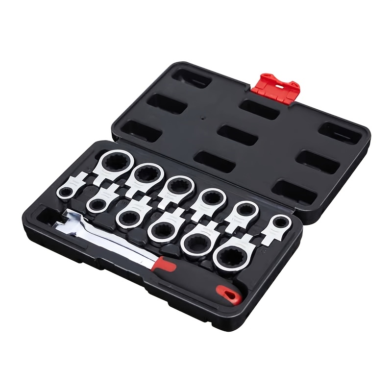 Image of 12-in-1 Interchangeable Head Ratchet Wrench, Torx Wrench, Quick-release Wrench Set, For Auto, Mechanic Flexible Wrench Kit, Auto Repair Tools For Men