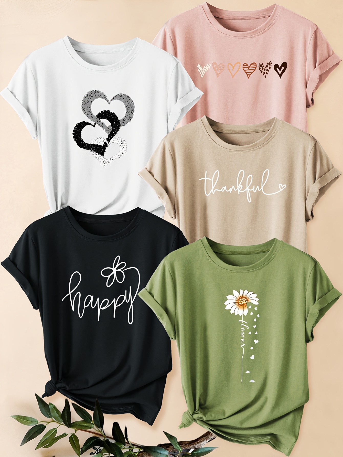 SHEIN EZwear Plus Size Women's Letter Tie Dye Print T-Shirt And Shorts