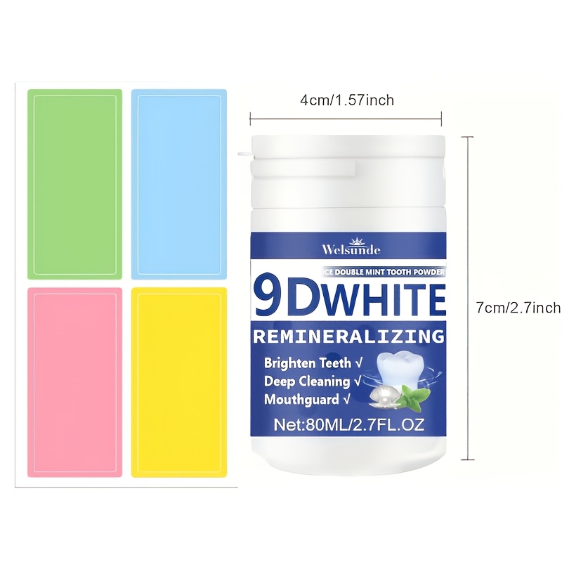 TEMU 9d Hydroxyapatite Tooth Powder With 4pcs Sticky Notes, Deep Cleaning, , A Perfect Oral For Men And Women, Breath Freshener, Toothpaste