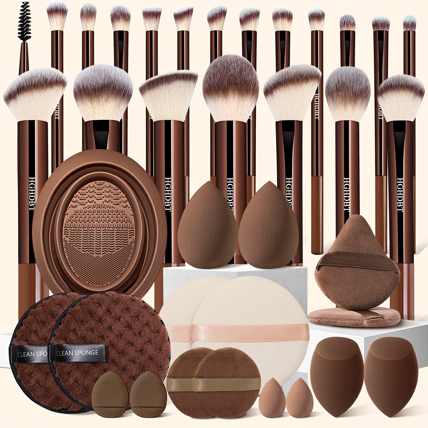 37pcs Professional Makeup Kit with Brushes and Sponges