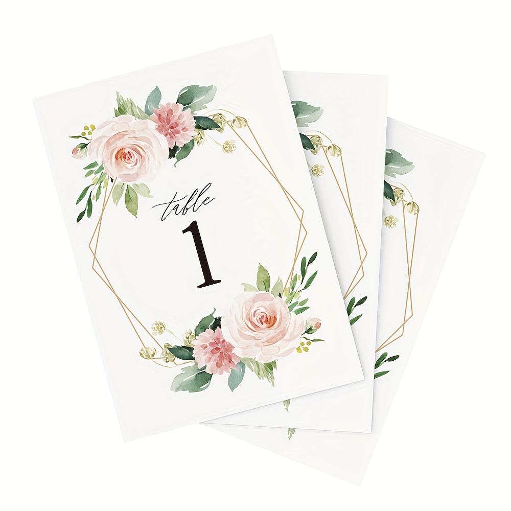 

Elegant Wedding Table Numbers: 26 Double-sided Cards Featuring A Watercolor Floral Design With Table Numbers 1-25, Perfect For Birthday, Rustic, Or Formal Events