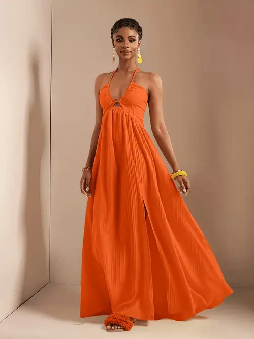 orange summer dress sold on Temu United States orange summer dress sold on Temu United States