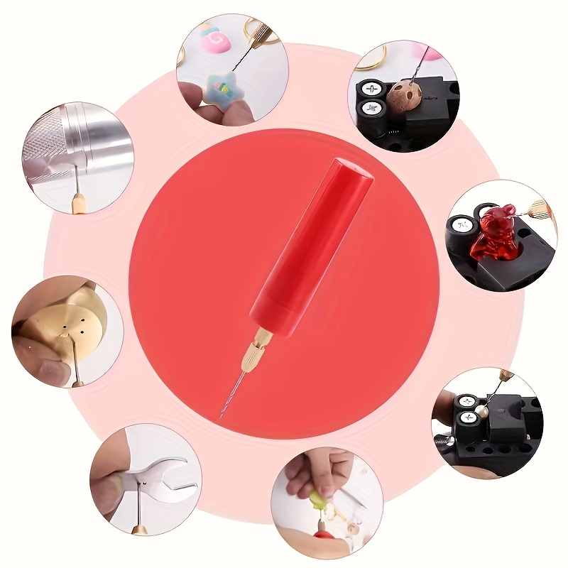 precise   compact red mini usb drill set for       portable with multiple attachments and accessories ideal for crafting detailed designs jewelry making supplies Product details 2