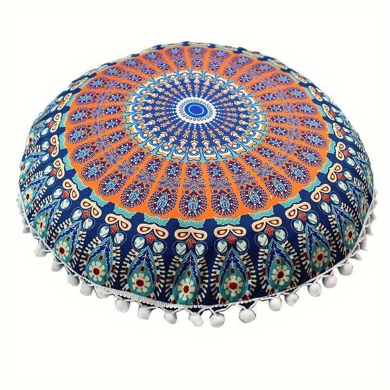 

1pc Round Pillow Cover, 17"*17" Boho Style Cushion Cover, Home Decorative Pillow Cover