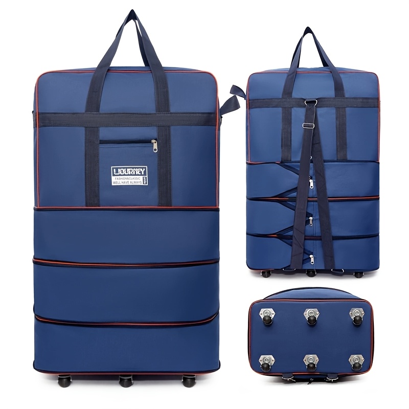 1pc large capacity expandable wheeled travel bag folding Temu