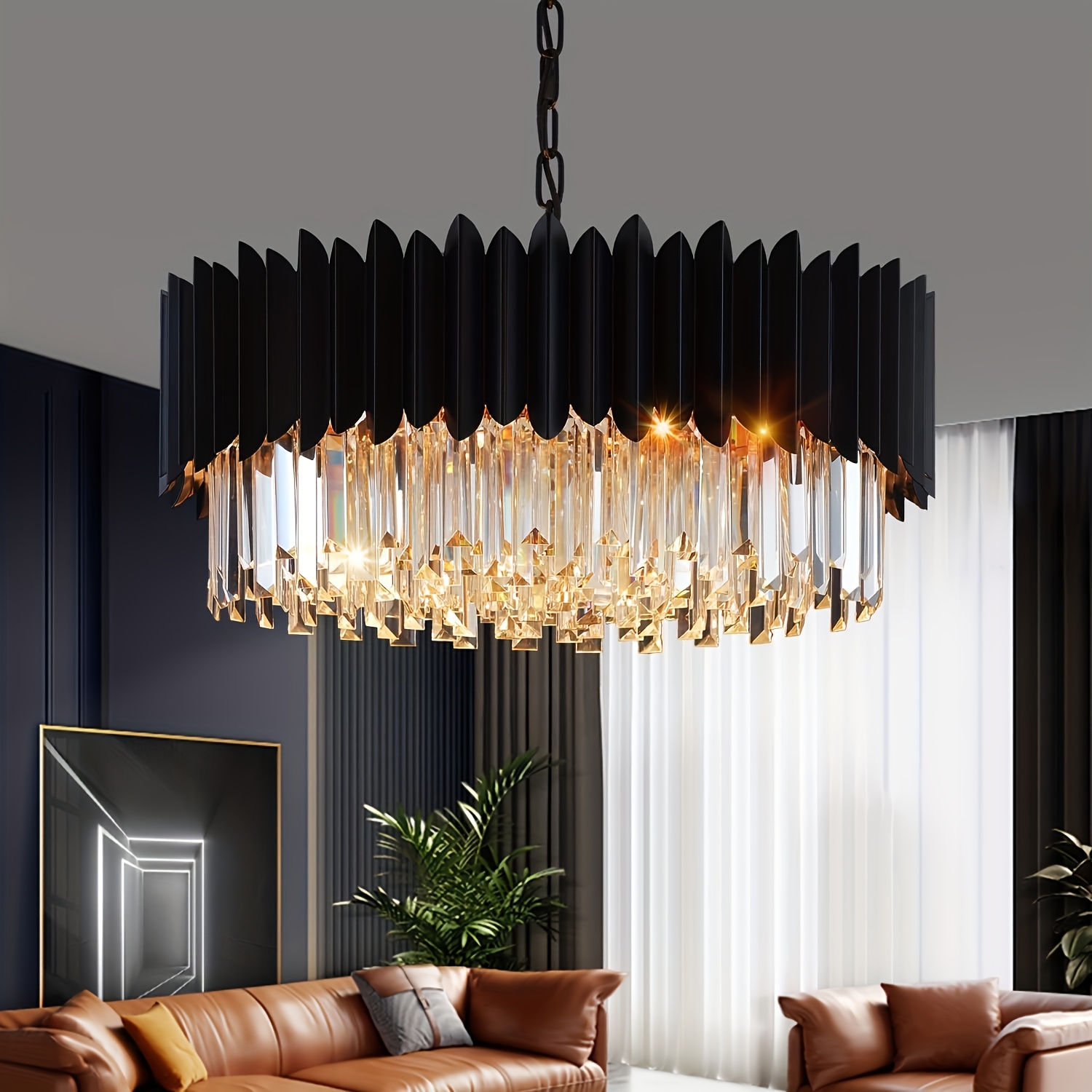 Image of Mssian 5-layer Adjustable Large Chandelier With 10 Lights The Living Room, Dining Room, And Foyer. Super