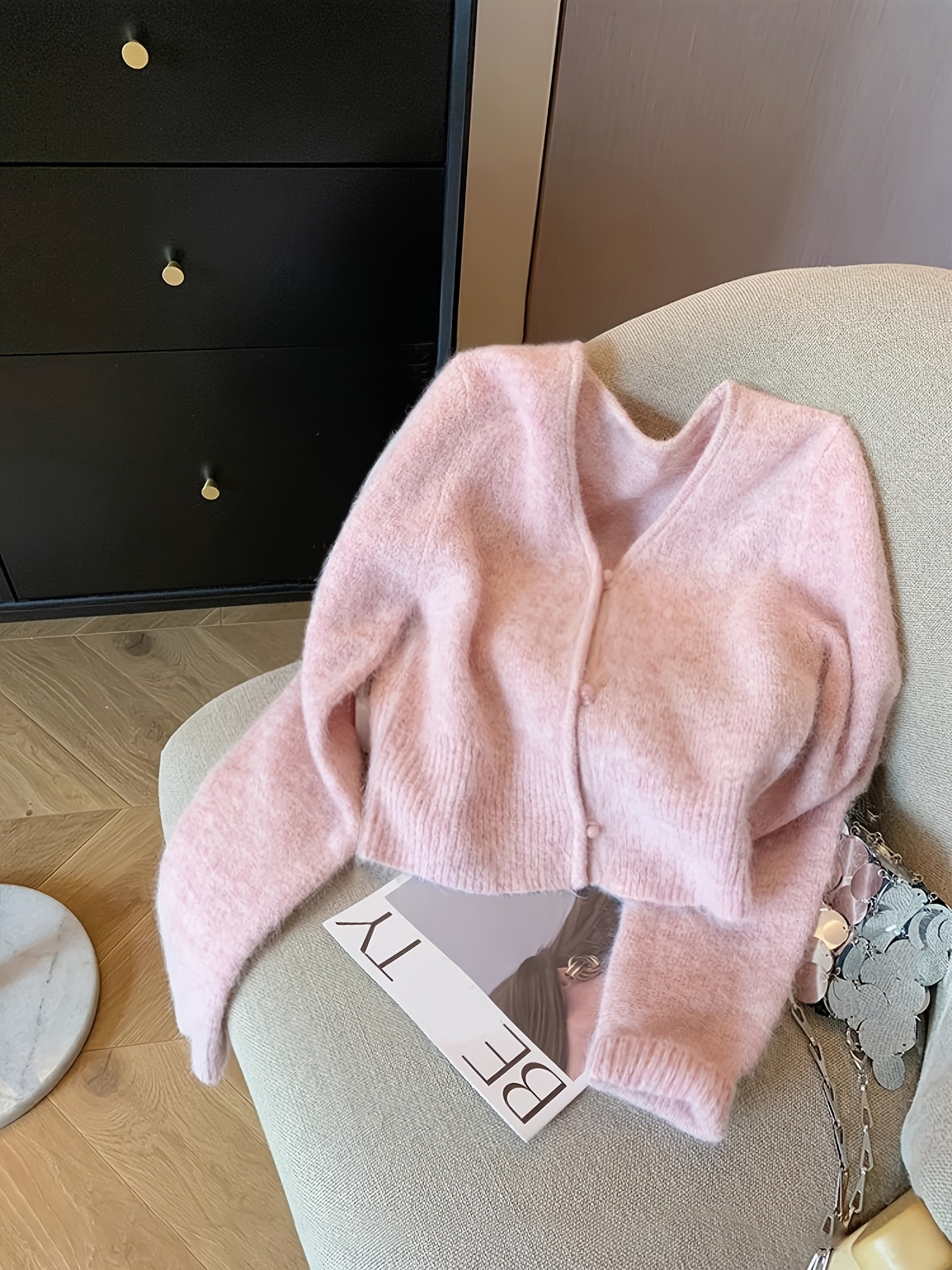 elegant v ringad kofta för dam tröja med - Temu Sweden