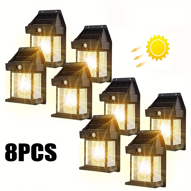 Image of 2-10pcs Solar Wall Light, Solar Garden Light With Motion Sensor, Ip65 Outdoor Wall Light With 3 Lighting , 1000lm, Intelligent Light-controlled Solar Light, For Garden, Yard, Outdoor, Porch, Deck
