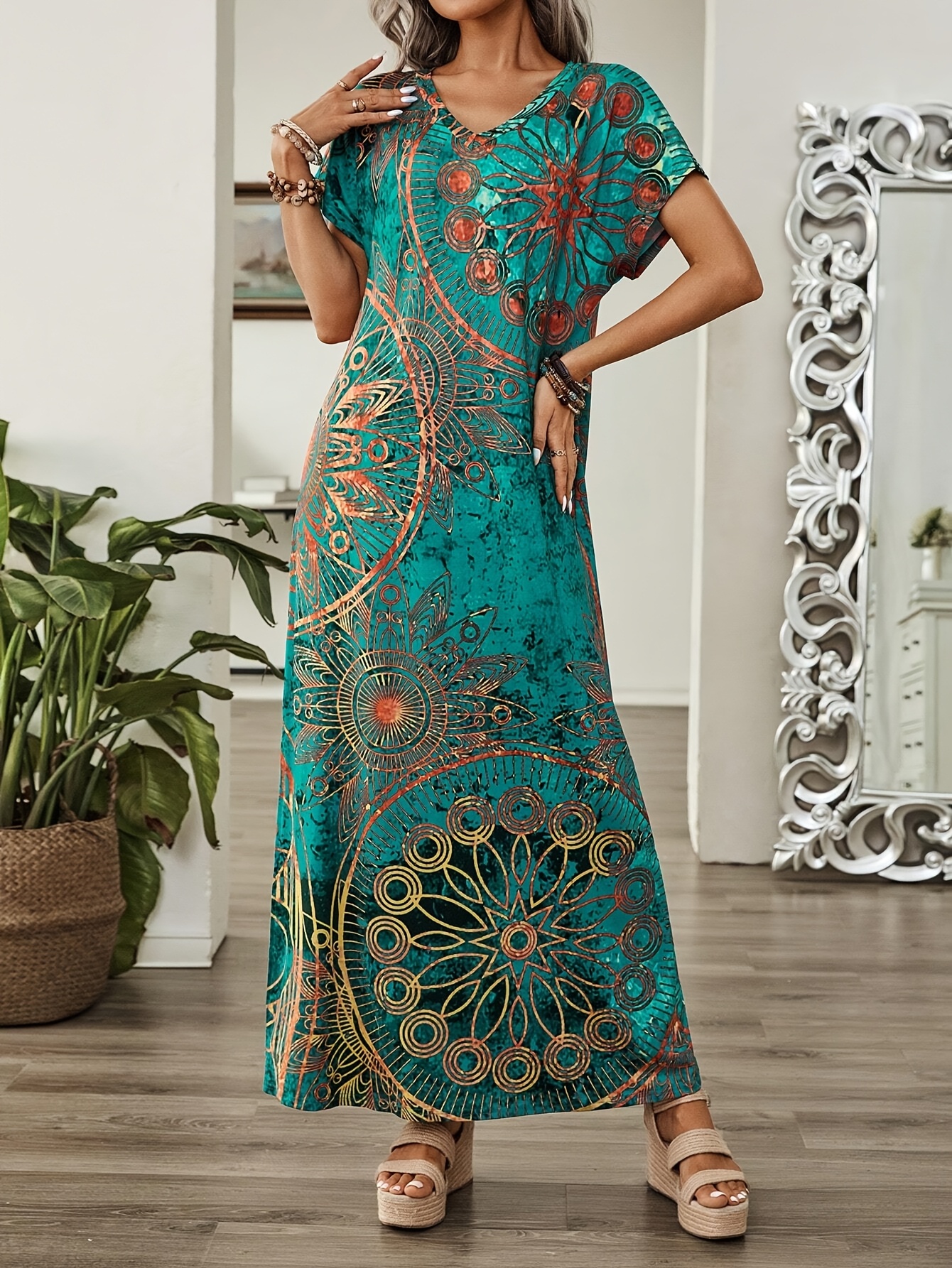 blue dress for baby girl Boho Floral Maxi Dress