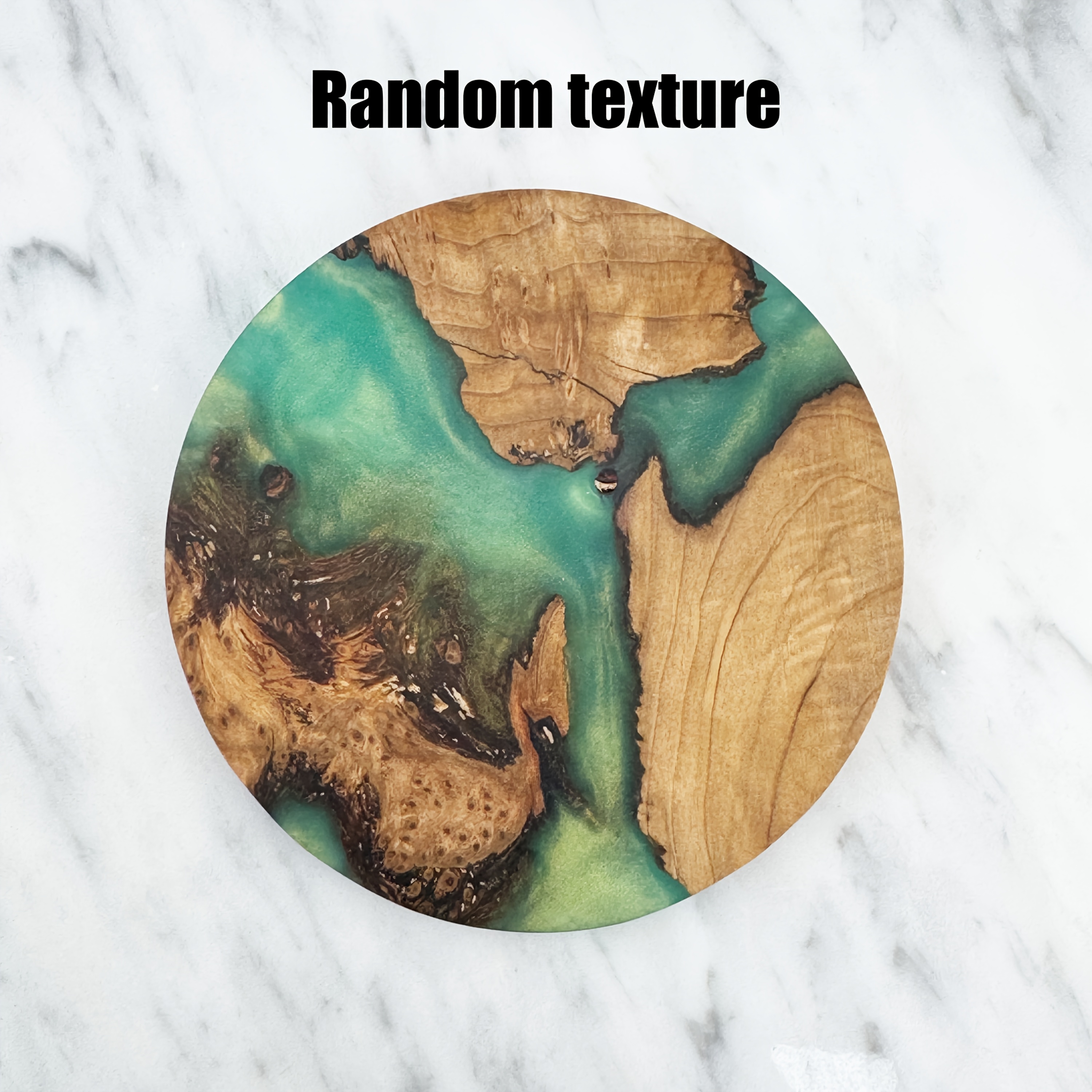 Image of 1pc Natural Wood & Resin Coaster - 3.9 Inch Round Artistic Tree Ring Design, Heat-resistant Drink Coaster For Home, Bar, Kitchen Decor - Unique Texture Housewarming, Birthday, Gift