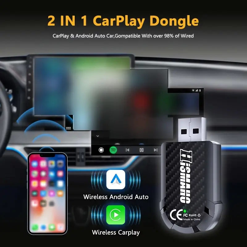 adattatore wireless mini auto & adattatore il dongle carplay da cablato a wireless di , stick wireless usb carplay adattatore wireless auto per ios 12+/ 11+ senza ritardo dettagli 2