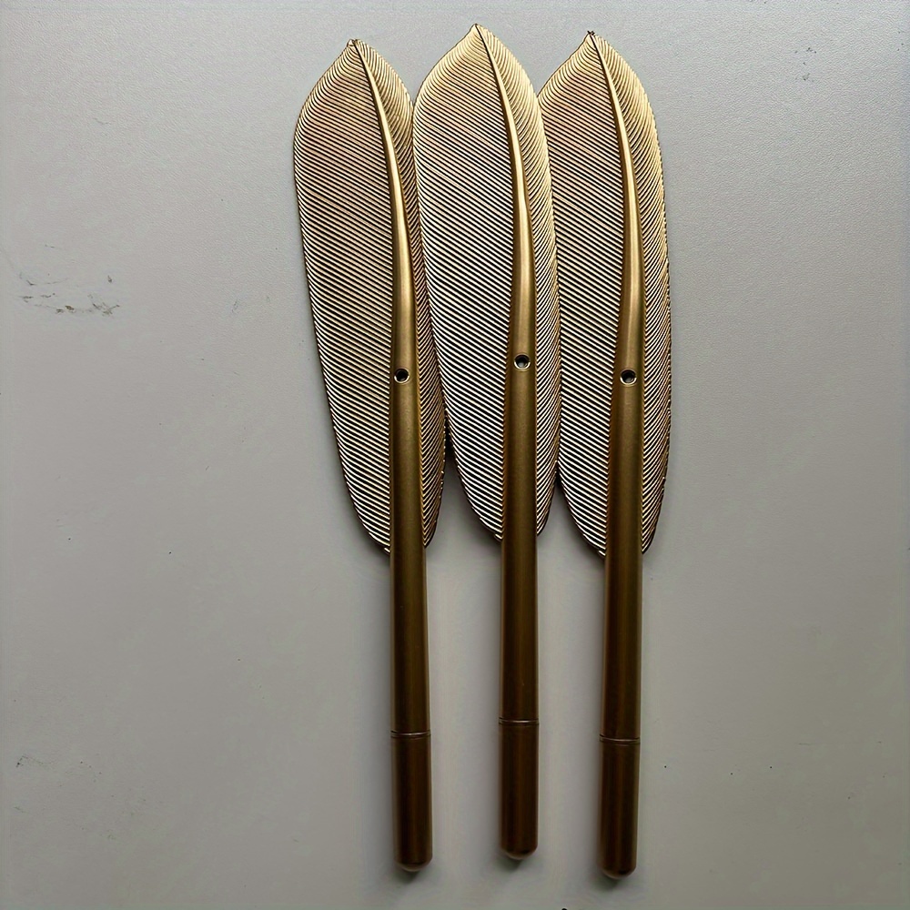 3pcs Creative Realistic Feather Neutral Pen 0.5mm Student Writing Office Stationery Black Ink Pen