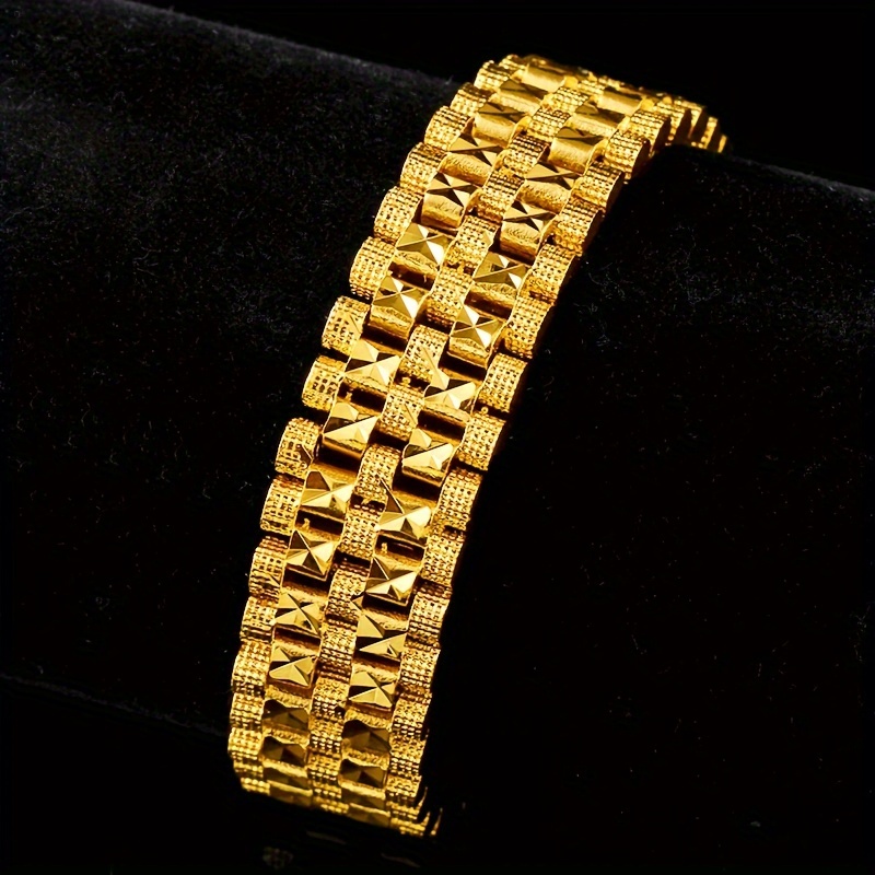 

Europe And The United States Popular Fashion Men Gold-plated 15mm Creative Overbearing Car Flower Bracelet Jewelry Gift