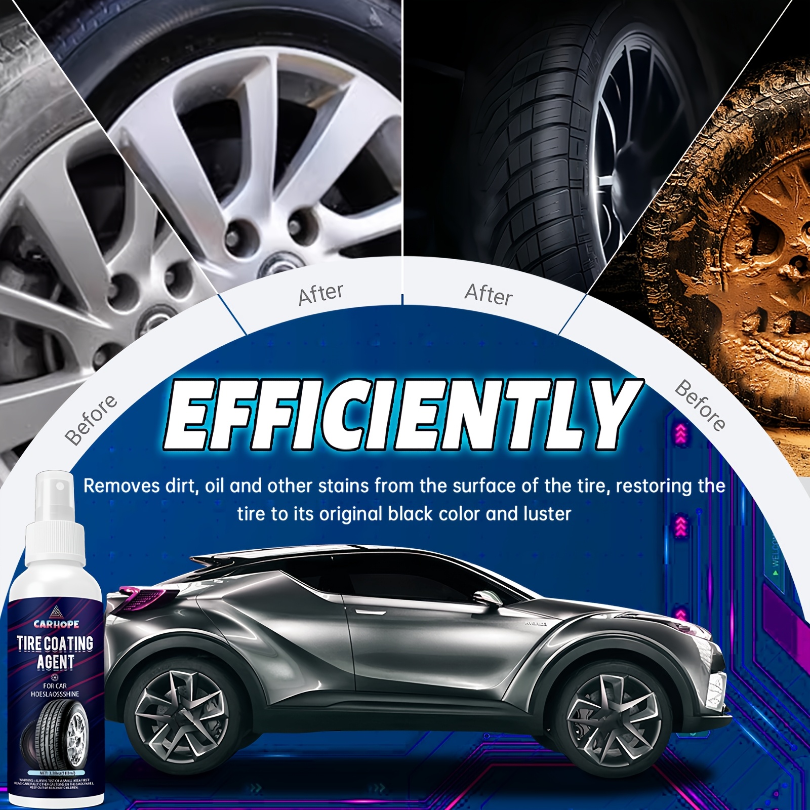  100ml tire coating agent spray wipe formula boost long lasting protection durable protective film for tire all details 0