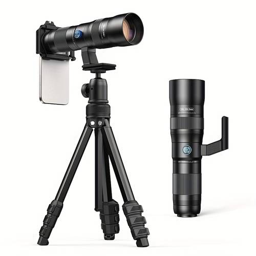 20 60x zoom telephoto lens high definition metal phone lens with 34 6 inch extendable tripod professional outdoor phone photography lens accessories