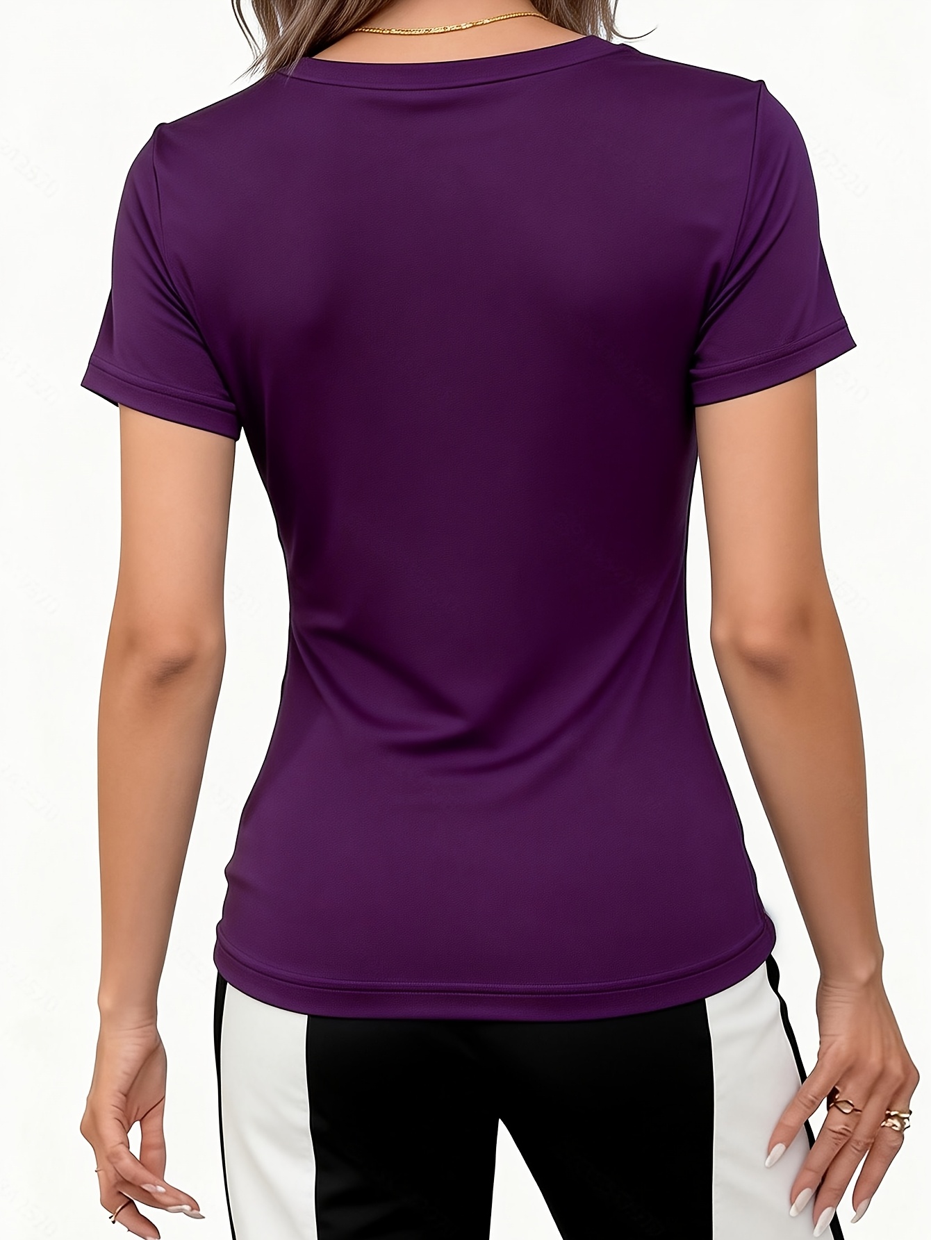 womens summer v neck fitted casual solid color short sleeve cropped loungewear top details 2