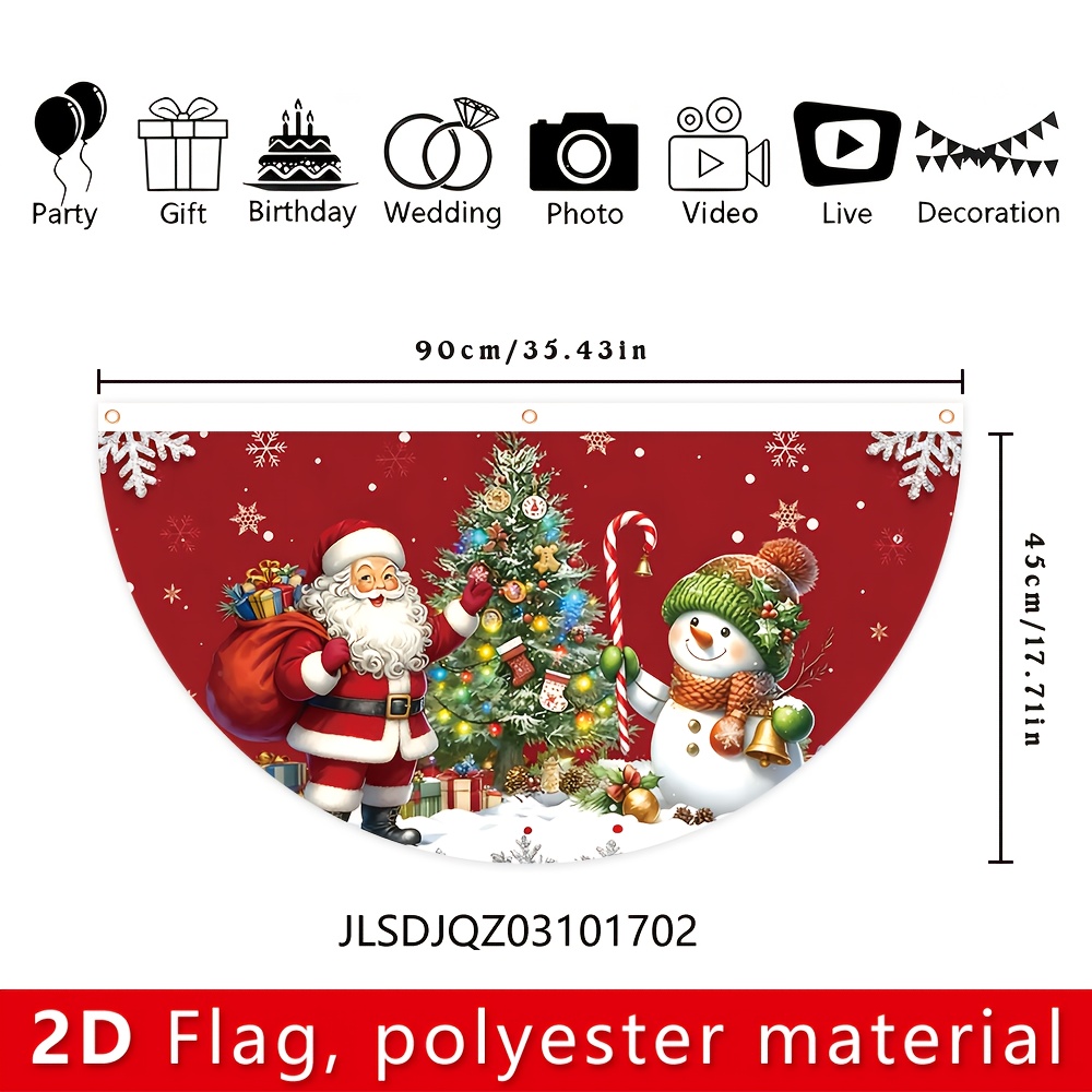 TEMU Banner 2D, banner 2D, 1 pieza de decoración navideña de Santa Claus y de , /90 cm, 17.7 pulgadas/35.4 pulgadas, no requiere generación de
