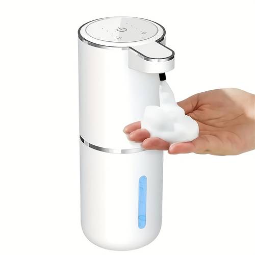 1pc usb rechargeable automatic touchless foam soap dispenser with 380ml 12oz capacity 500mah battery hygienic hands free operation plastic for kitchen bathroom for hand soap body wash shampoo wall mountable