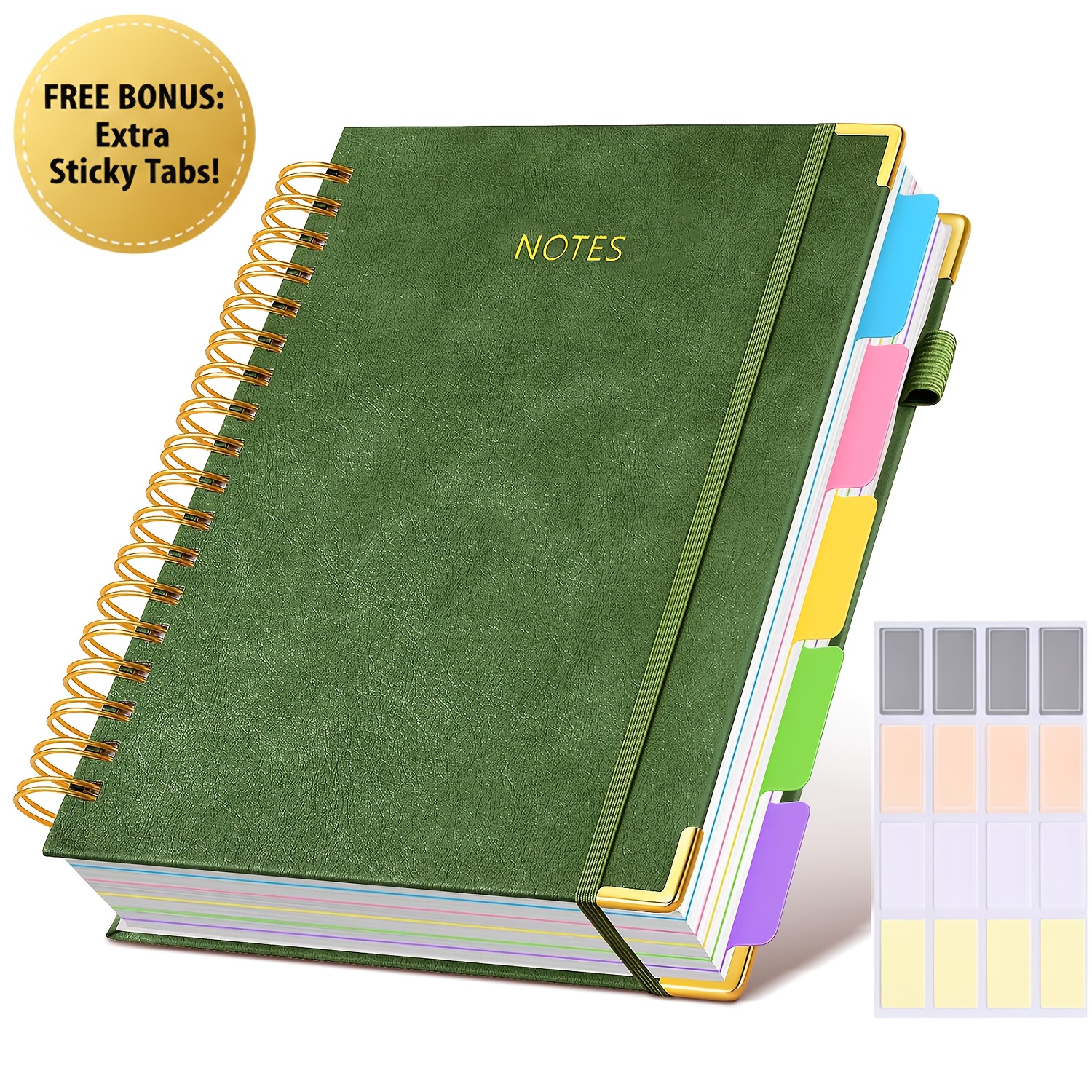 Notebook corners highlighting embossing