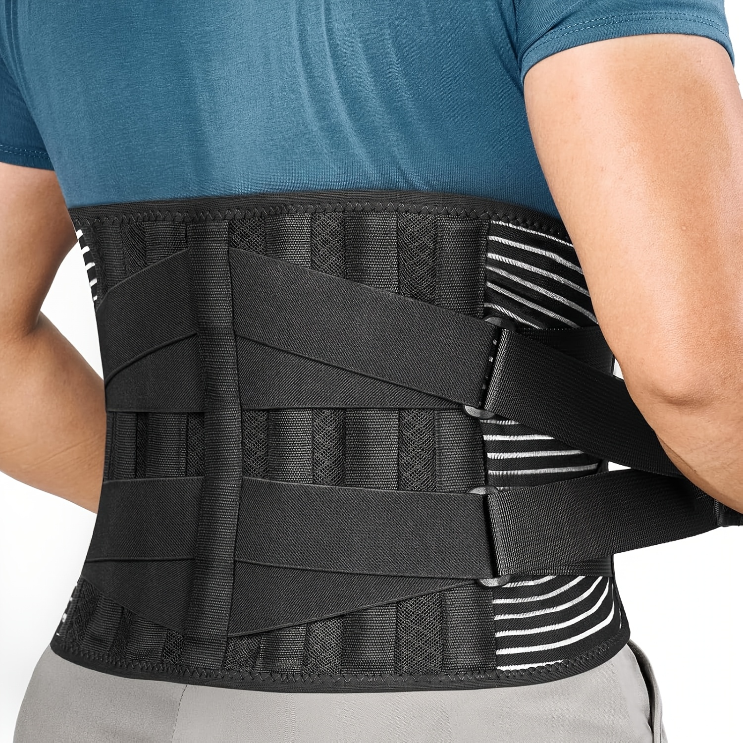 3d adjustable lumbar support back brace with straps and posture heavy duty belt for lower back with back support straps stabilization grade for men and women daily use gym ideal for and outdoor holiday gifts Product details 0