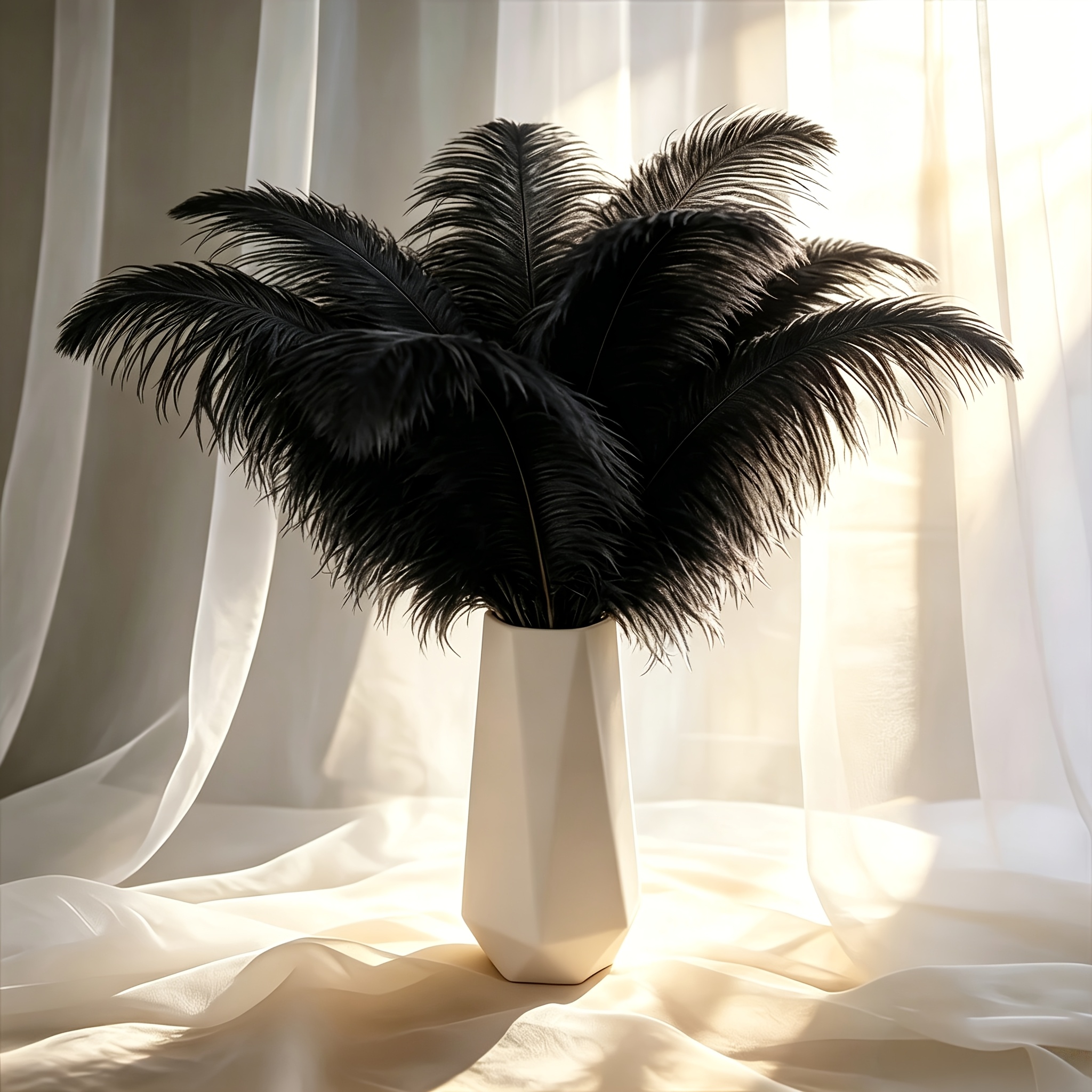 TEMU 7pcs, Handicraft Feathers, Artificial Ostrich Feathers, Extra Large Size, Dense Feathers, Valentine's Day Wedding Celebration Decor, Holiday