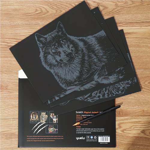 8pcs adult animal scratch art kit 16k scratch art paper 8 scratch papers 2 tools kit a4 size 11 6 x8 3 mindfulness craft for stress relief parties birthday halloween christmas
