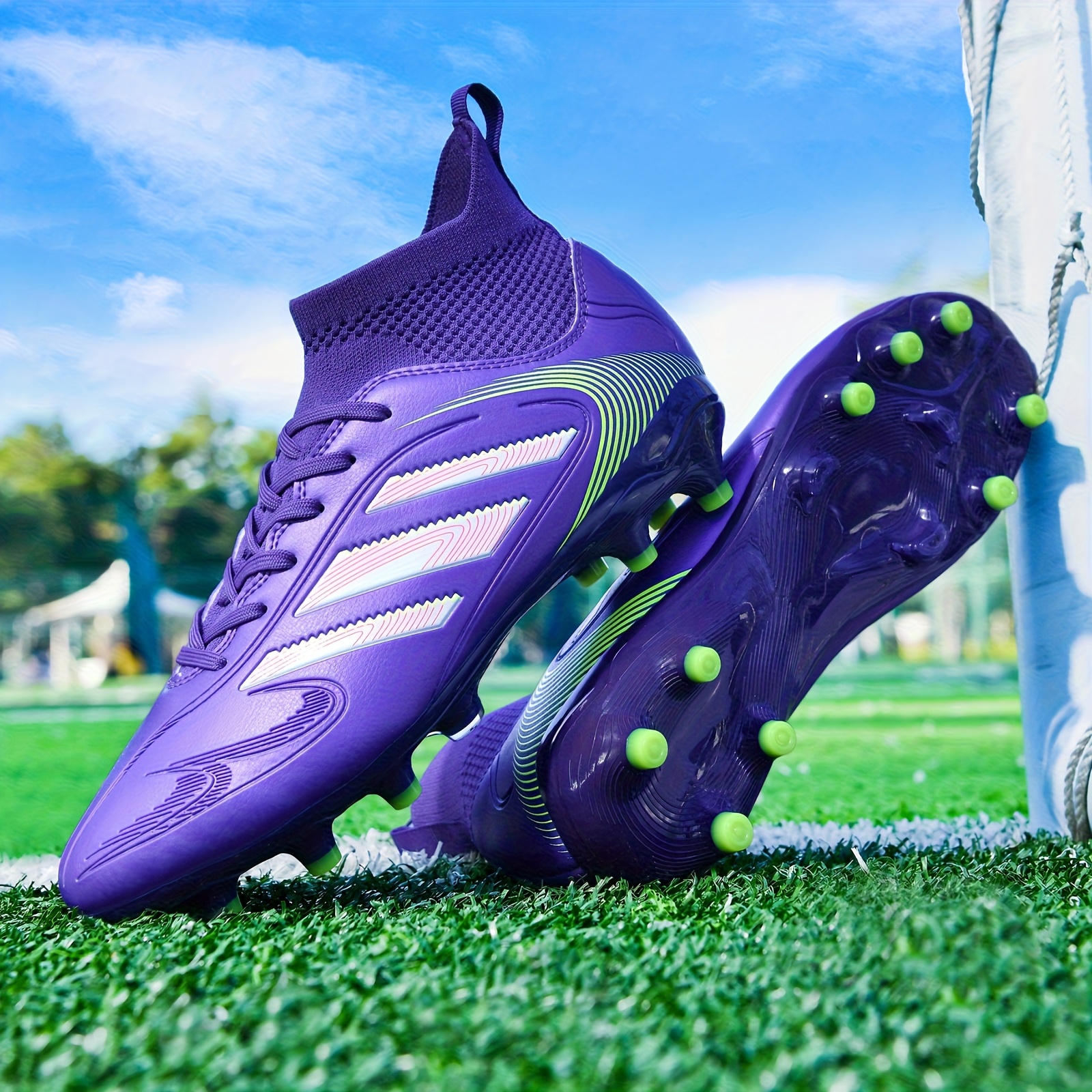 Zapatillas de Fútbol para Hombre, Botas Premium Sin Costuras Antideslizantes y Duraderas para Césped Exterior con Súper Agarre y Soporte de Tobillo, de Alta Gama y Estilo