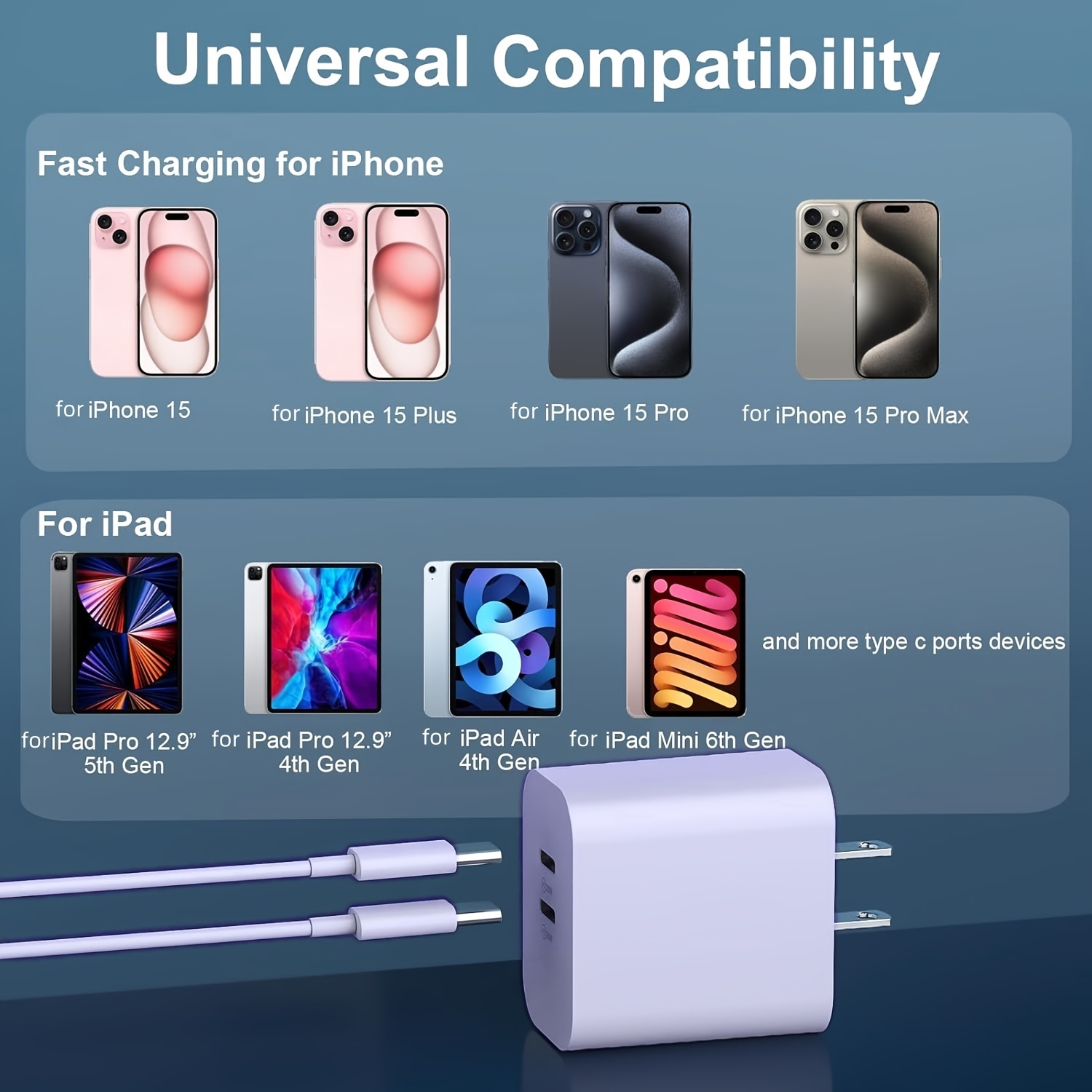 10th Generation 6th Gen Ipad Charger Cable Original 20W USB C Fast