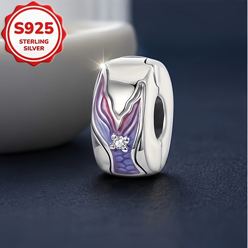 Elegant S925 Silver Pendant with Gradient Purple Enamel