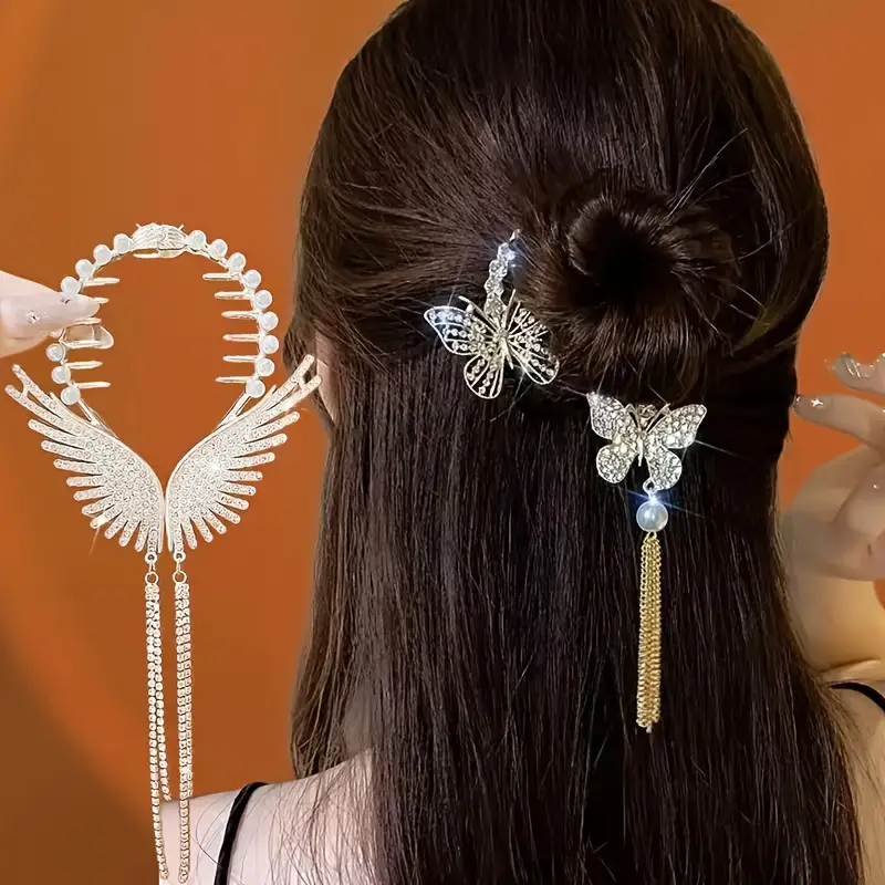 4pcs elegant tassel metal hair clips stylish and delicate hair accessories suitable for daily casual wear parties etc perfect gift headwear Product details 5
