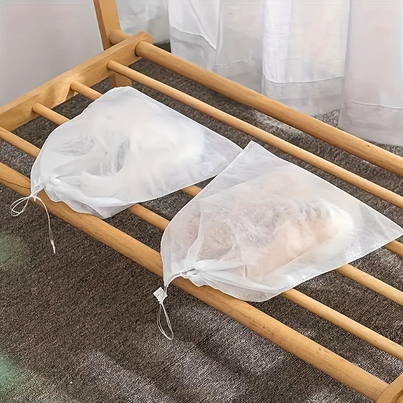 10-Pack Fabric Over-the-Door Shoe Bags - Lightweight, Dustproof, Moisture-Resistant Travel Shoe Storage Bags with Drawstring Closure