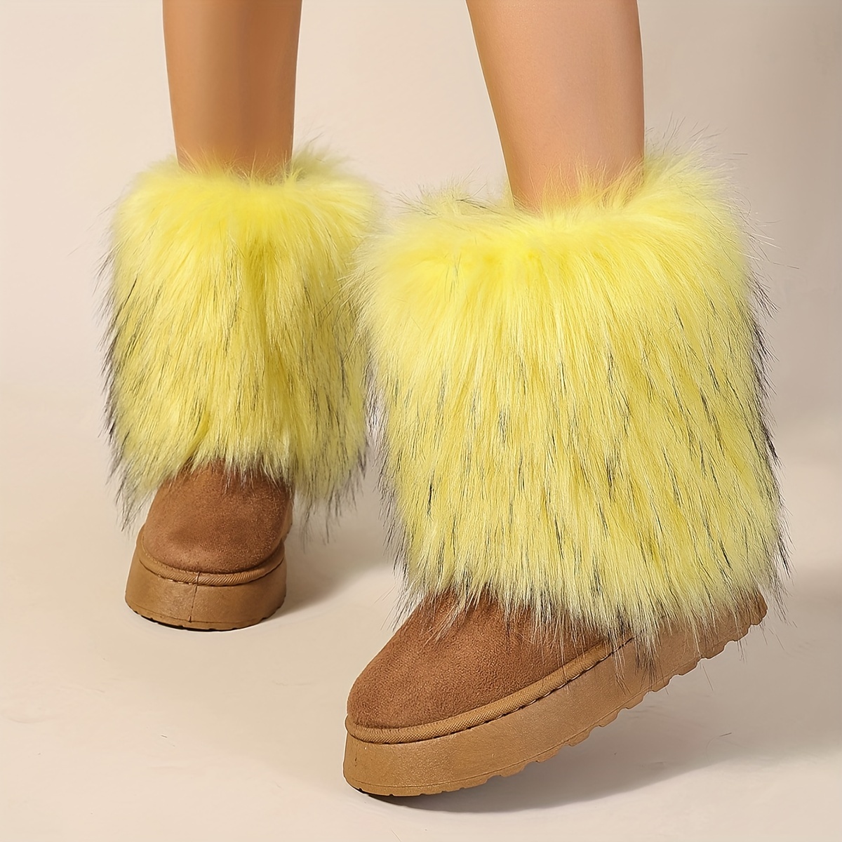 Yello SNOWY FAUX FUR BOOTS ファーブーツ Amazon.com: Yellow Sheepskin Winter Boots for Women, Long