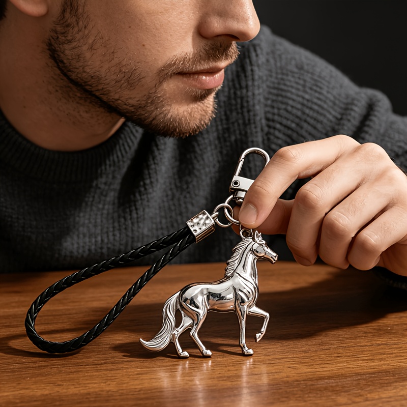 TEMU 1 pieza Llavero de caballo galopante de , accesorio de adorno para bolso, estilo europeo y americano de moda, adecuado para hombres y mujeres