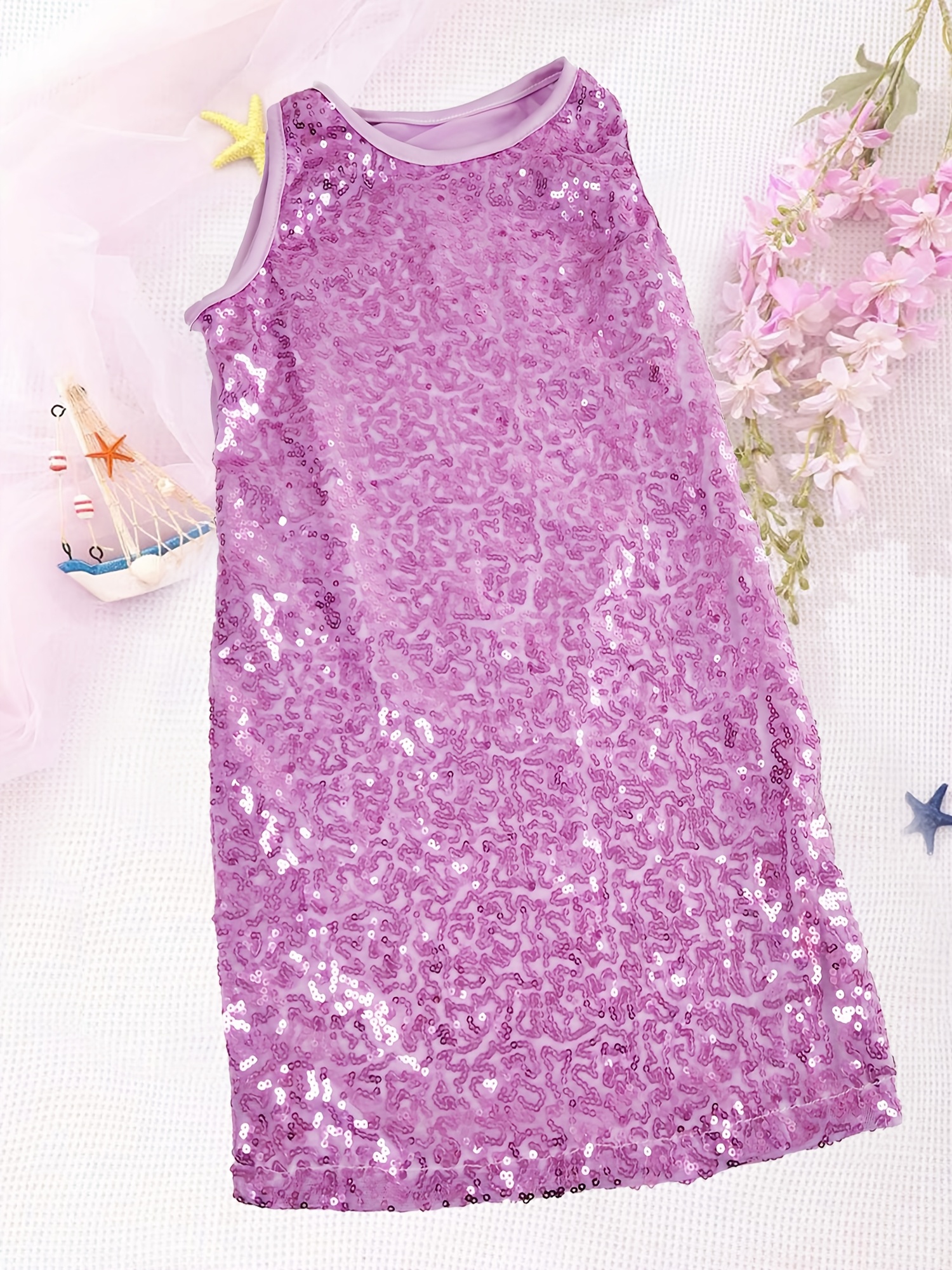 Sleeveless Shiny Sequin Birthday Party Gown, Evening Dress for Singing,  Stage Performance, Concert, Cosplay Costume, Breathable Sparkly Fashion  Sequin Dress, Christmas and * Carnival, Mardi Gras, ...