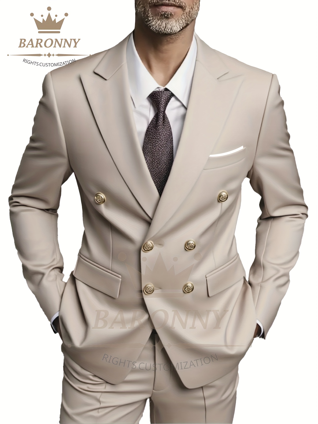 Vyriškas dviejų dalių kostiumas | Komplekte yra švarkas ir kelnės, tinkamas vakarėliams, susibūrimams ir vestuvėms kaip stilingas oficialus drabužis, neelastingas audinys, aukštos atlapai, vienspalvis