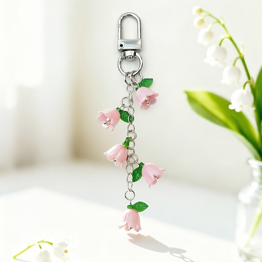 Orchid Keychain with Tassel, Creative Accessory