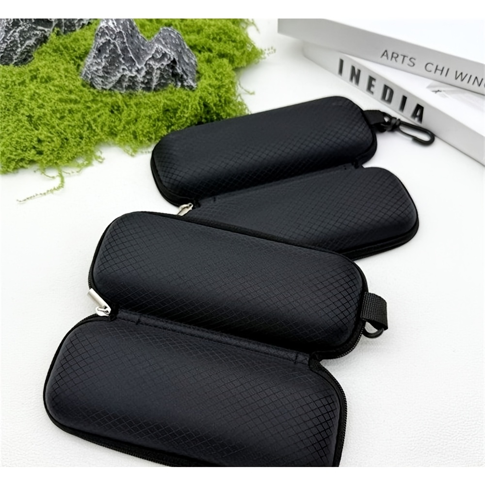 3-Pack Portable EVA Eyeglass Case with Carabiner Hook
