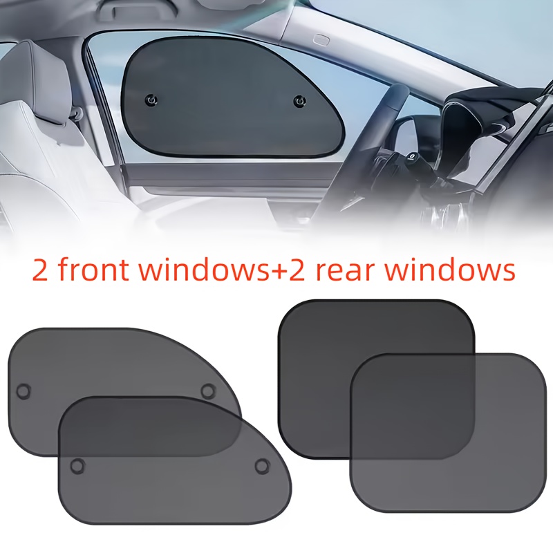 Image of 2pcs/4pcs Car Sunshade Sun Uv Protection Car Front And Rear Window Curtains Car Side Glass Mesh Sunshade Car Supplies Parking Use