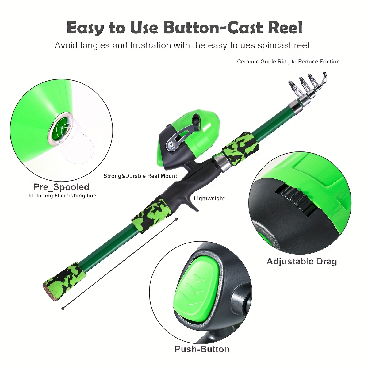 best rated push button fishing reel KastKing Brutus Spincast Reel,Right or Left-Hand Retrieve and exceptional performance The Best Fishing Reel |