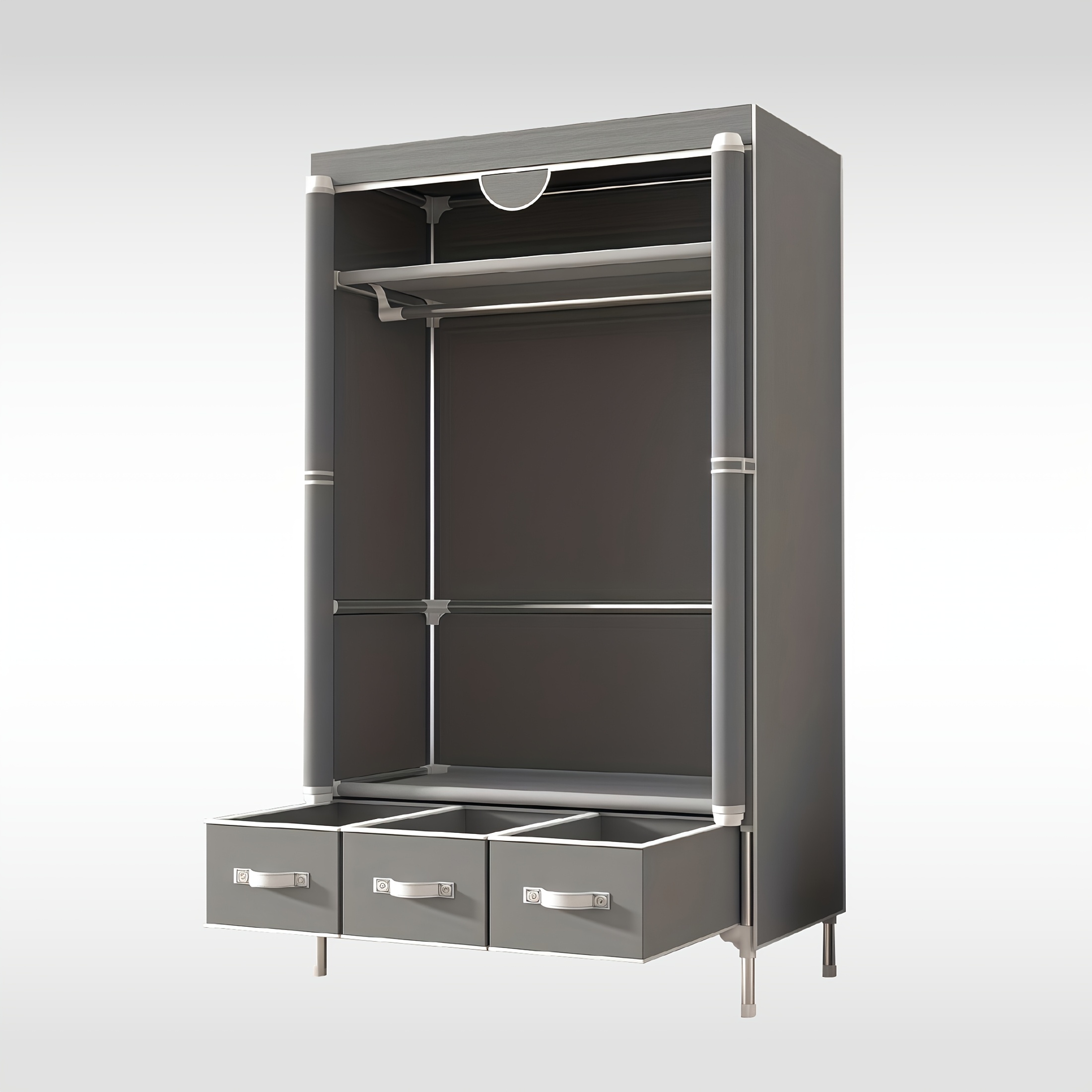 TEMU Portable Drawers Wardrobe - Lightgrey Oxford Cloth Clothes Organizer Cabinet, Assembly Suitable Forbedroom, , Small Spaces -