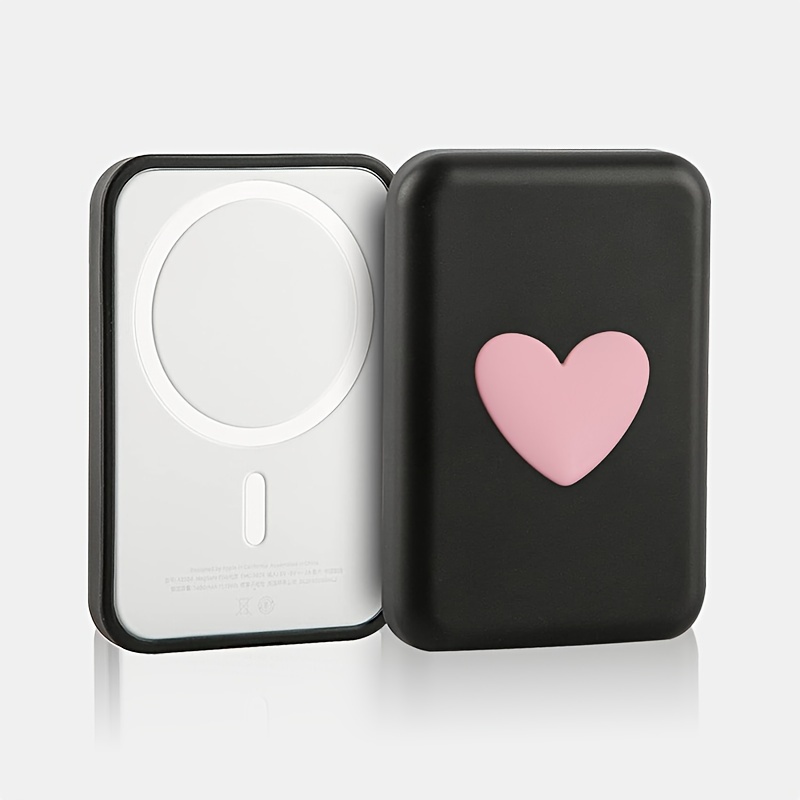 

Heart-shaped Tpu Soft Protective Case For Magnetic External Battery - Wireless Charging Power Bank Cover With Full Matte Finish, Scratch-resistant, Shockproof Corners, And Delicate Touch Feel.