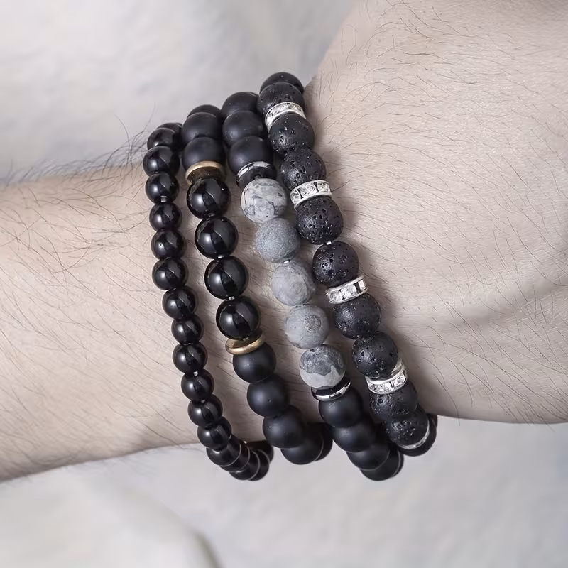 trendy 4pcs bracelet collection featuring beaded designs for men and women Product details 0