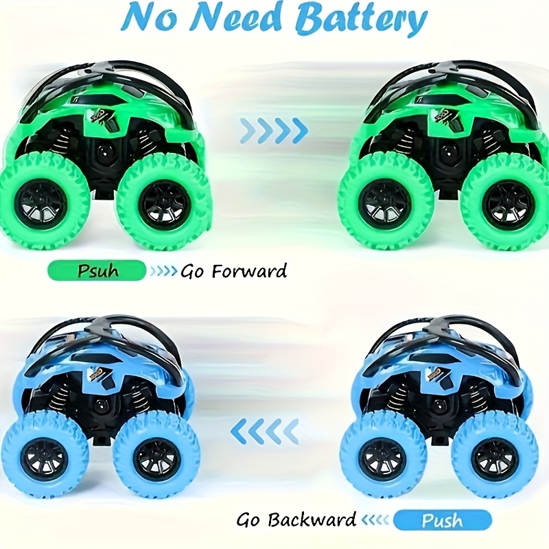 Monster Truck Toy, Mixed Colors, Battery-Free, Manual Operation, Plastic Material, Indoor/Outdoor Family Entertainment And Parent-Child Interaction, Suitable for Boys And Girls, Perfect Easter, Christmas, Halloween, New Year Party Gift
